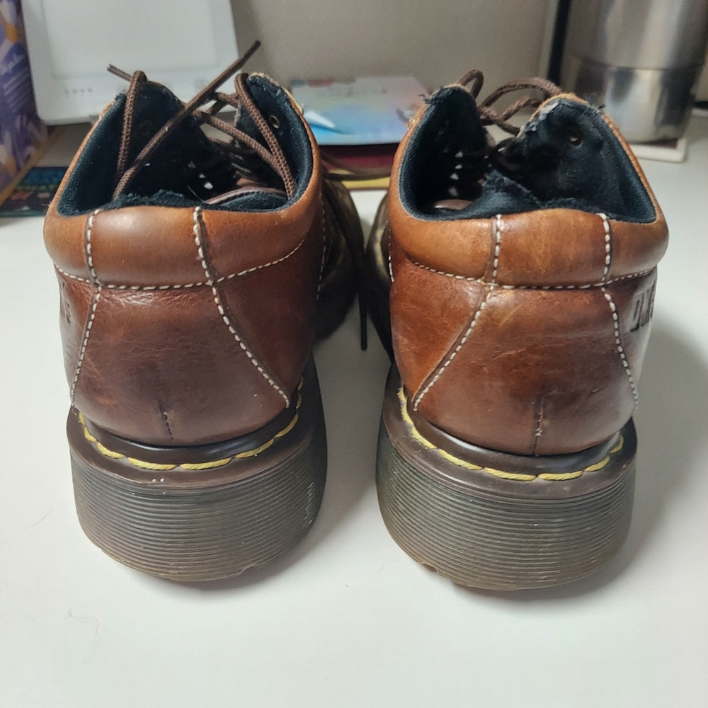 Vintage Dr. Martens Chunky 9764 Oxford Brown Leather Shoes Men's Size 6 Doc - Picture 12 of 14